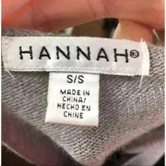 Hannah Sweater Size S/s Gray slit slide Pullover - Picture 9 of 9